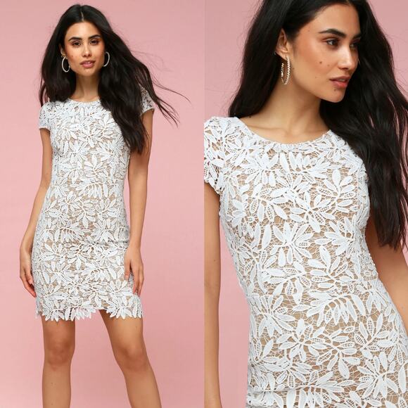 Lulus Right Sheer, Right Now White Lace Bodycon Dress - Picture 2 of 10
